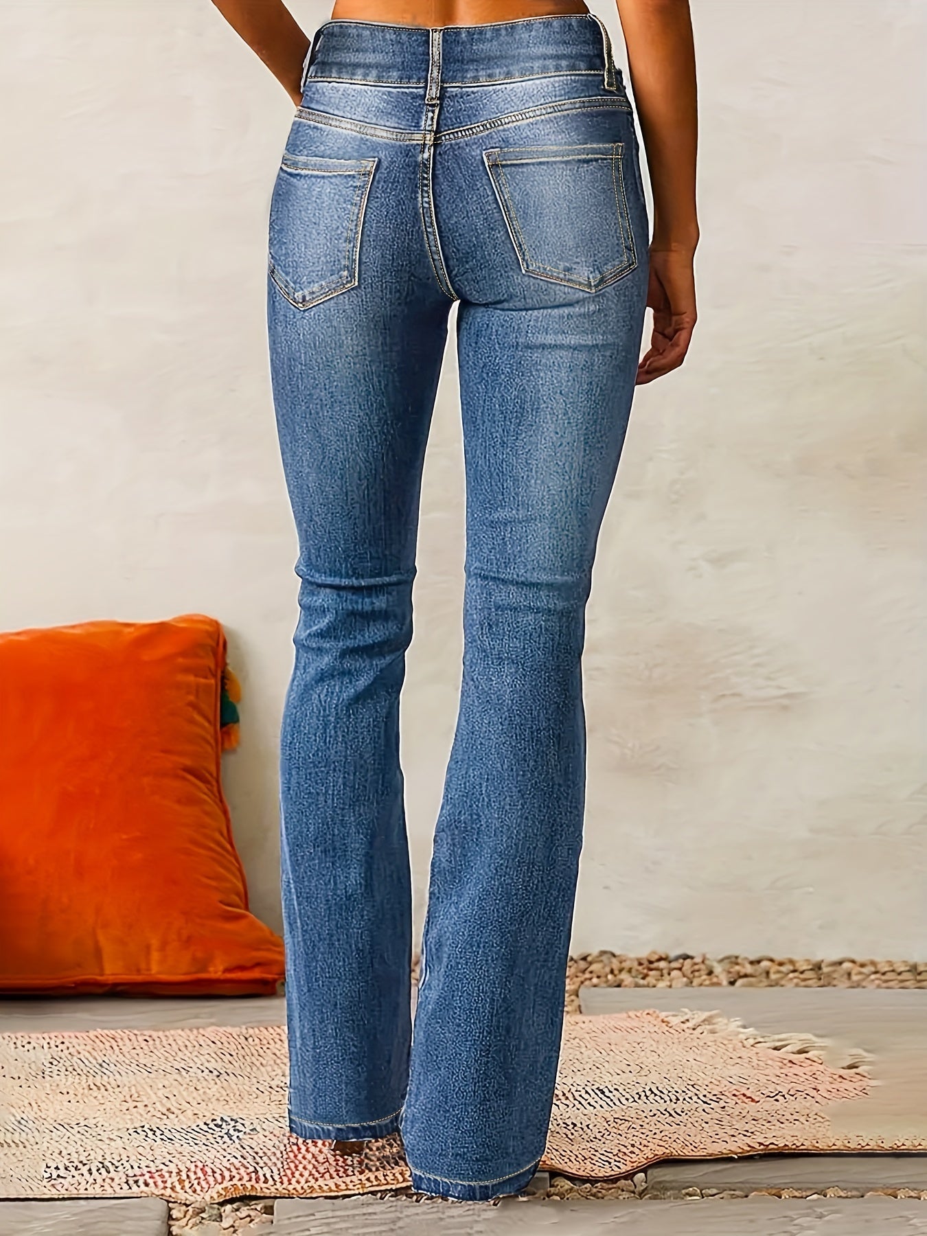 High-Waisted Bootcut Jeans