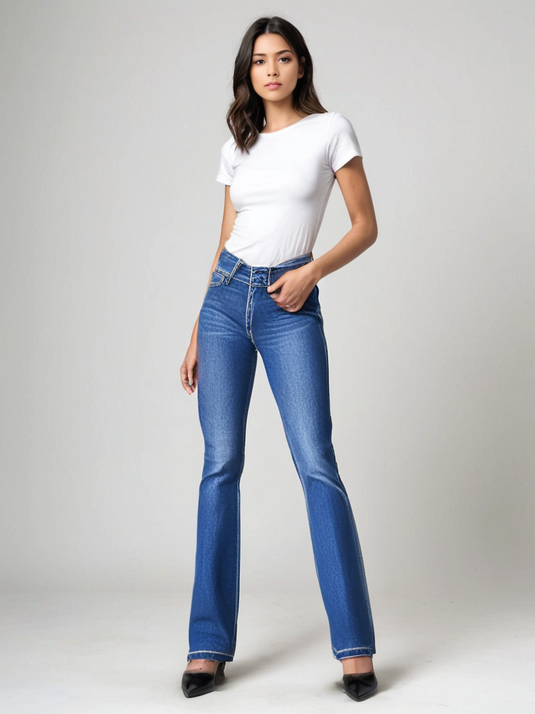 High-Waisted Bootcut Jeans