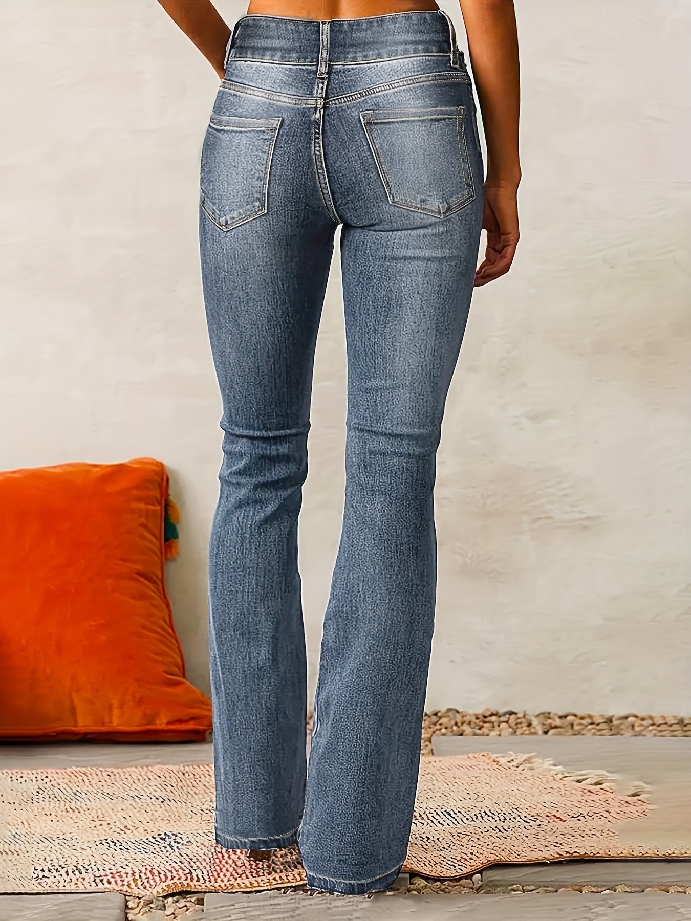 High-Waisted Bootcut Jeans