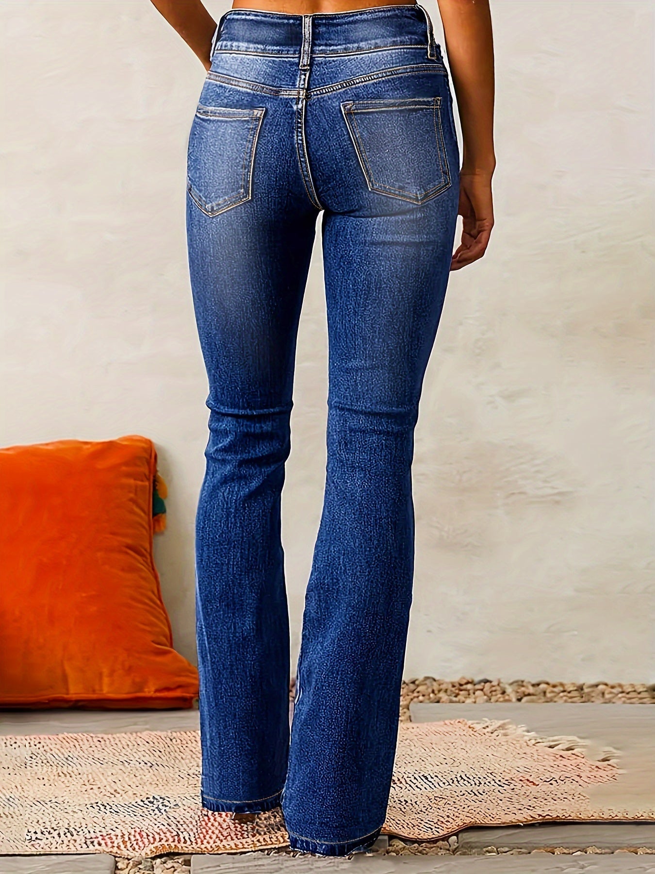 High-Waisted Bootcut Jeans